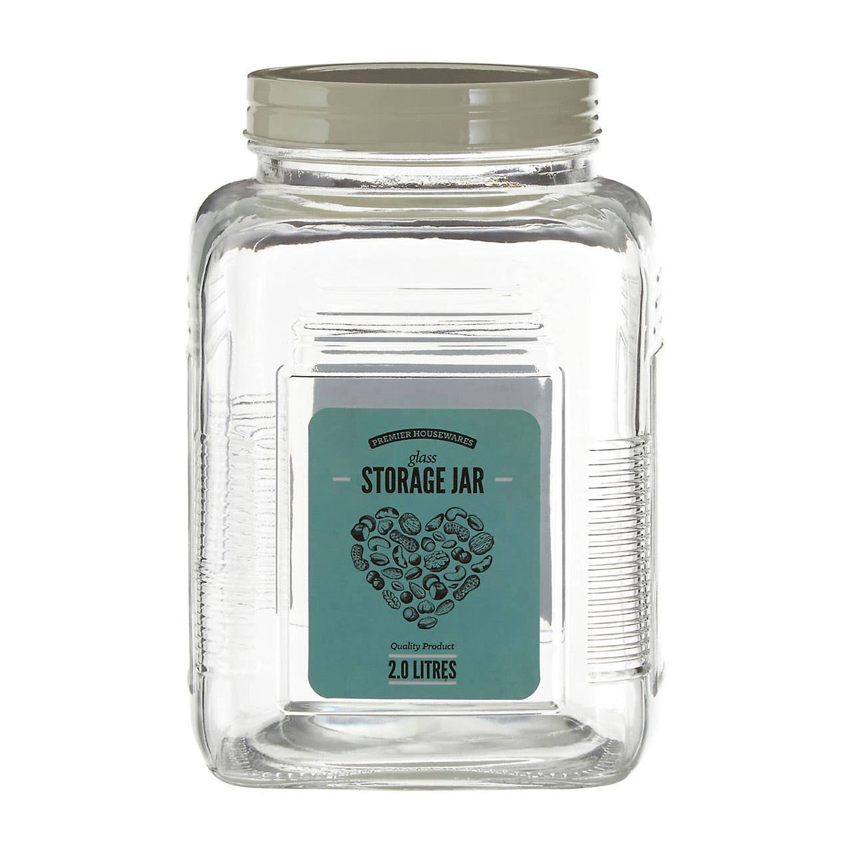 Assorted Square Clear Glass Large Storage Jar