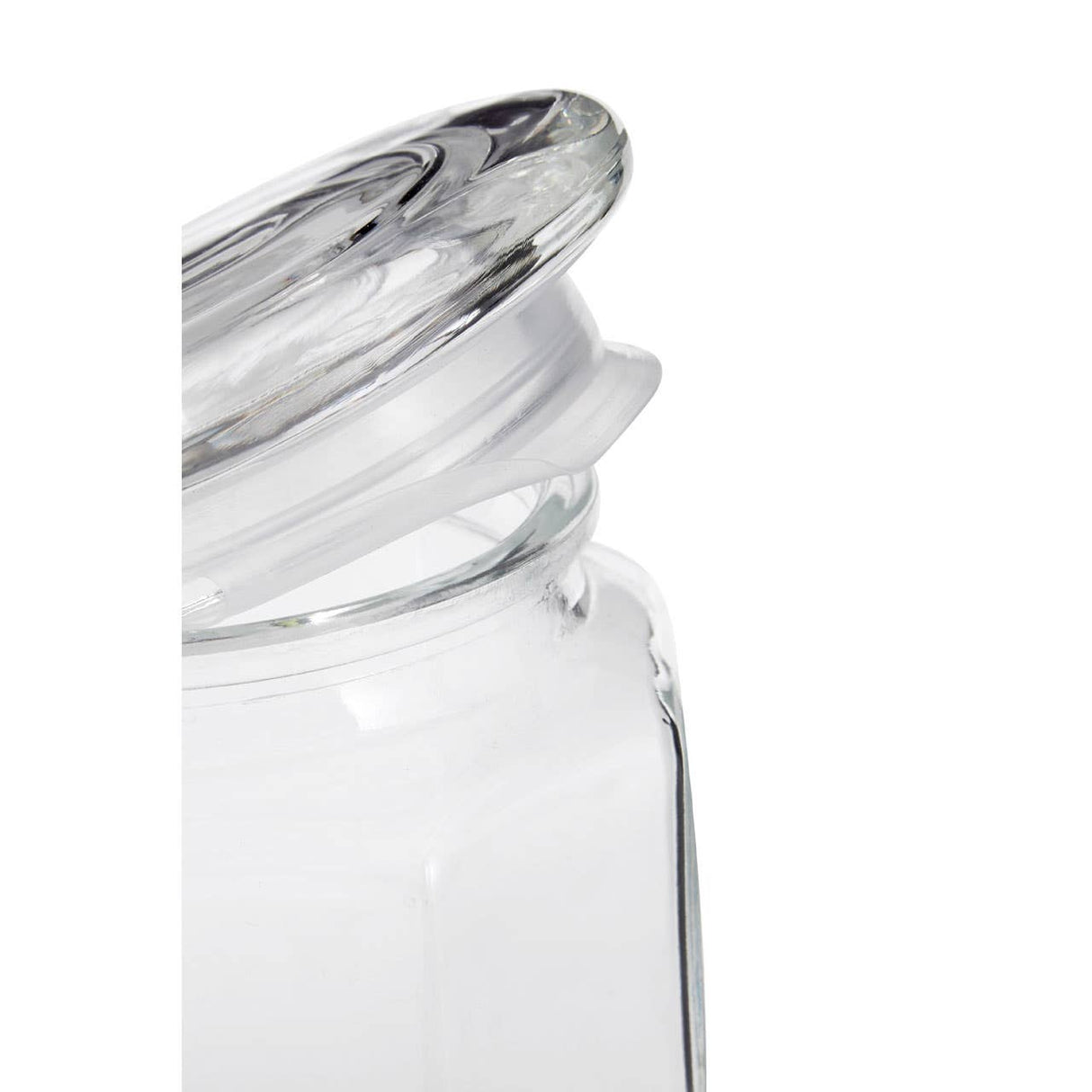 Hexagonal Glass Storage Jar - 1050Ml