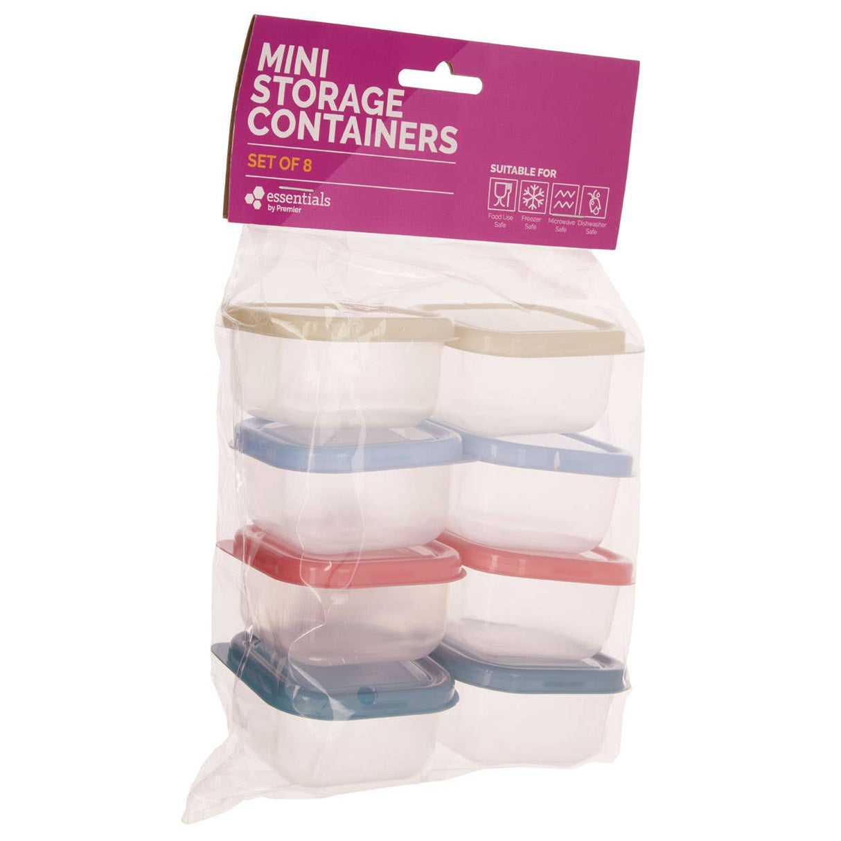 Set Of 8 Multicolour Mini Storage Containers