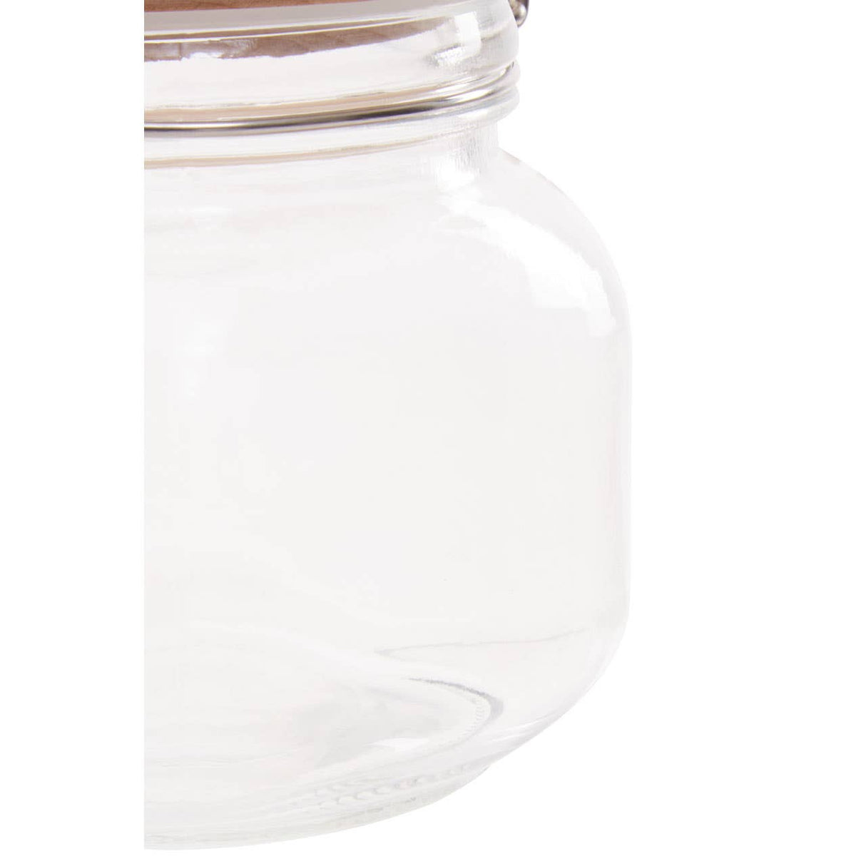 Square Glass Jar With Wooden Lid - 800Ml