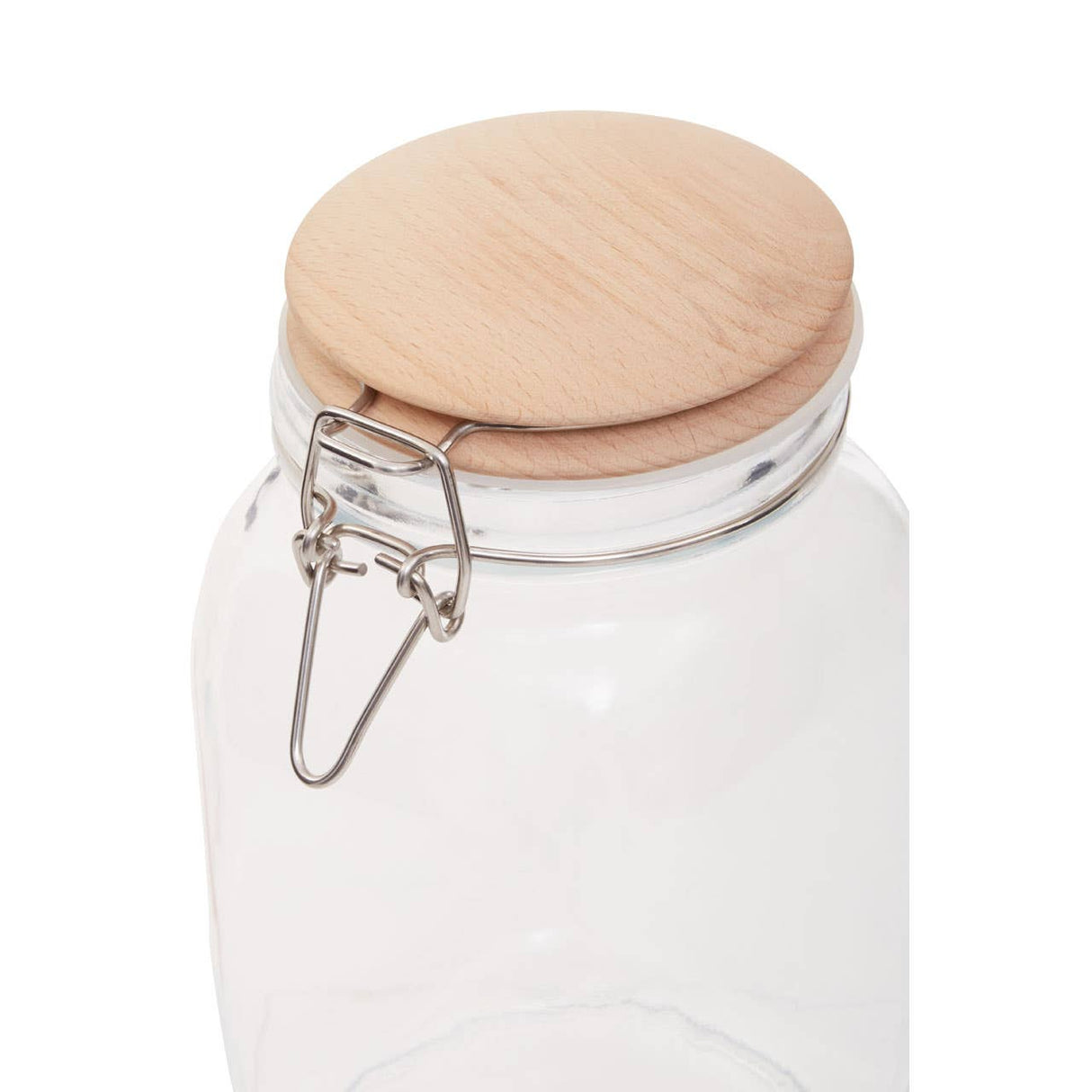 Square Glass Jar With Wooden Lid - 1550Ml