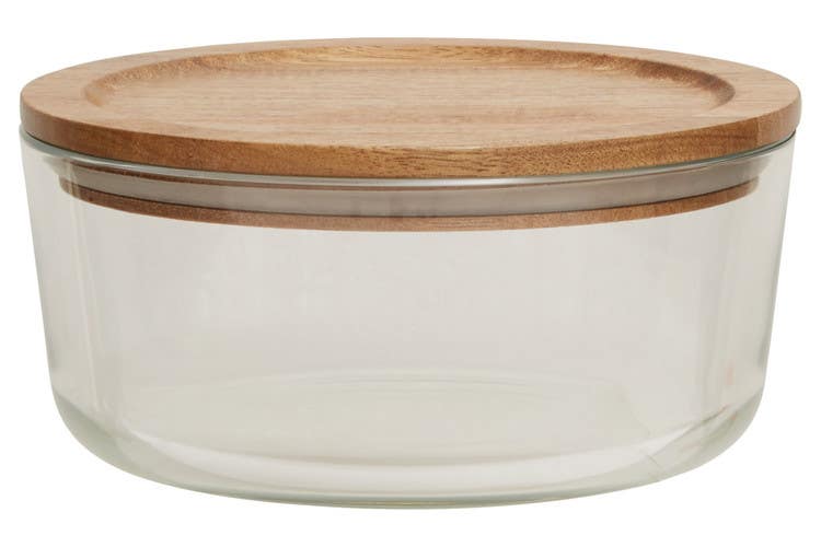 Freska 850ml Glass Container With Acacia Lid
