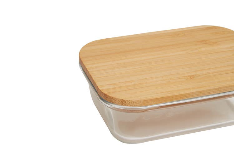 Freska 370ml Glass Container With Bamboo Lid