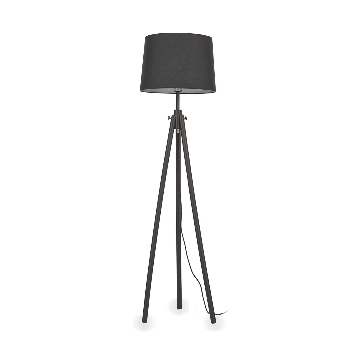 Modern York Black Wood Tripod Floor Lamp