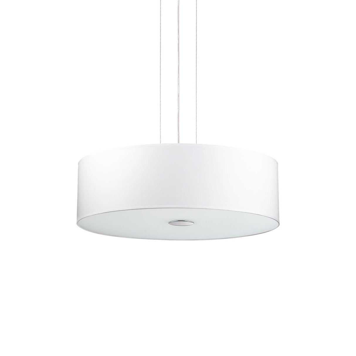 Woody Modern 4-Light White Drum Shade Pendant Ceiling Fixture