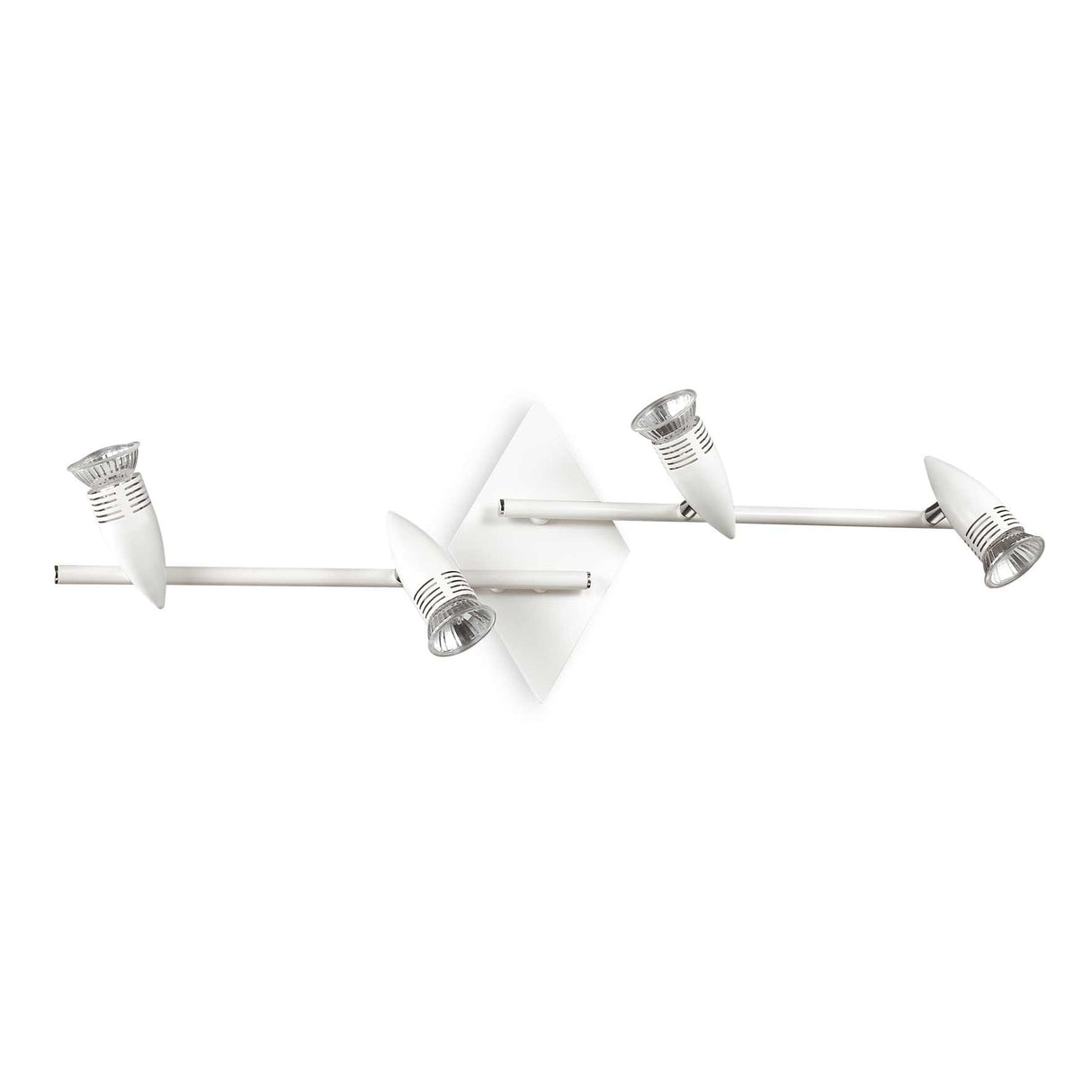 Contemporary Dual Arm Ceiling and Wall Quad Spotlight Fixture