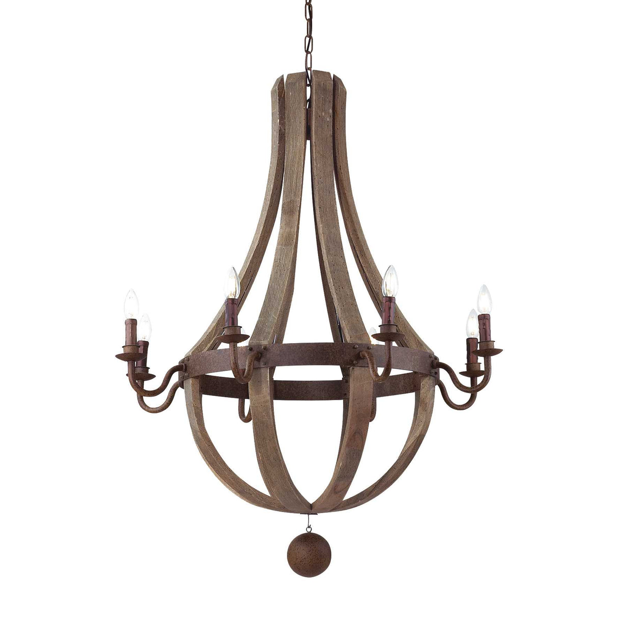 Millennium Vintage Iron and Wood 8-Light Chandelier
