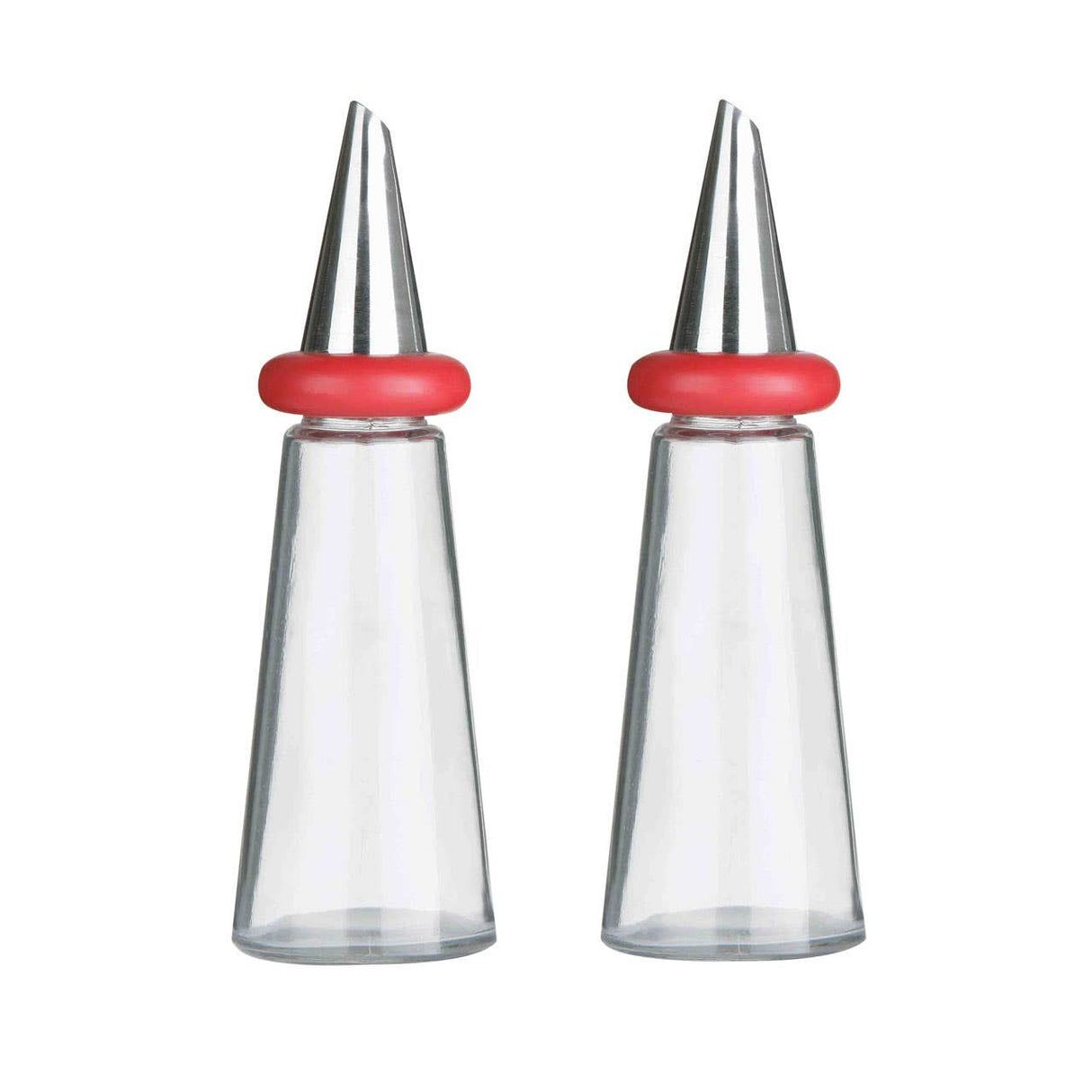 Red Plastic Oil And Vinegar Set