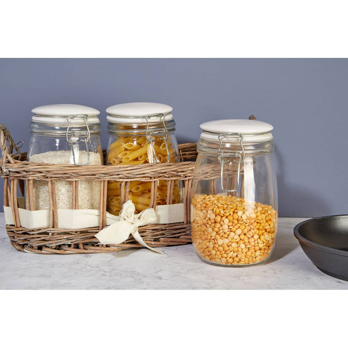 Country Cottage Glass Storage Jars - Set Of 3