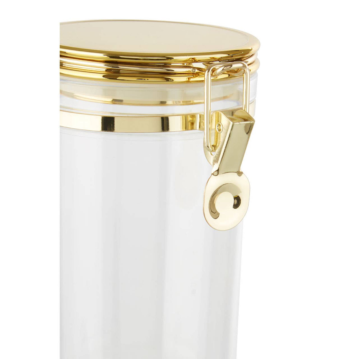 Gozo Large Canister With Gold Finish Lid