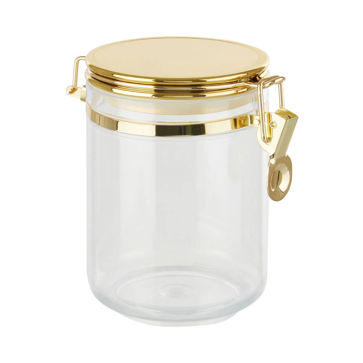 Gozo Medium Round Canister With Gold Clip