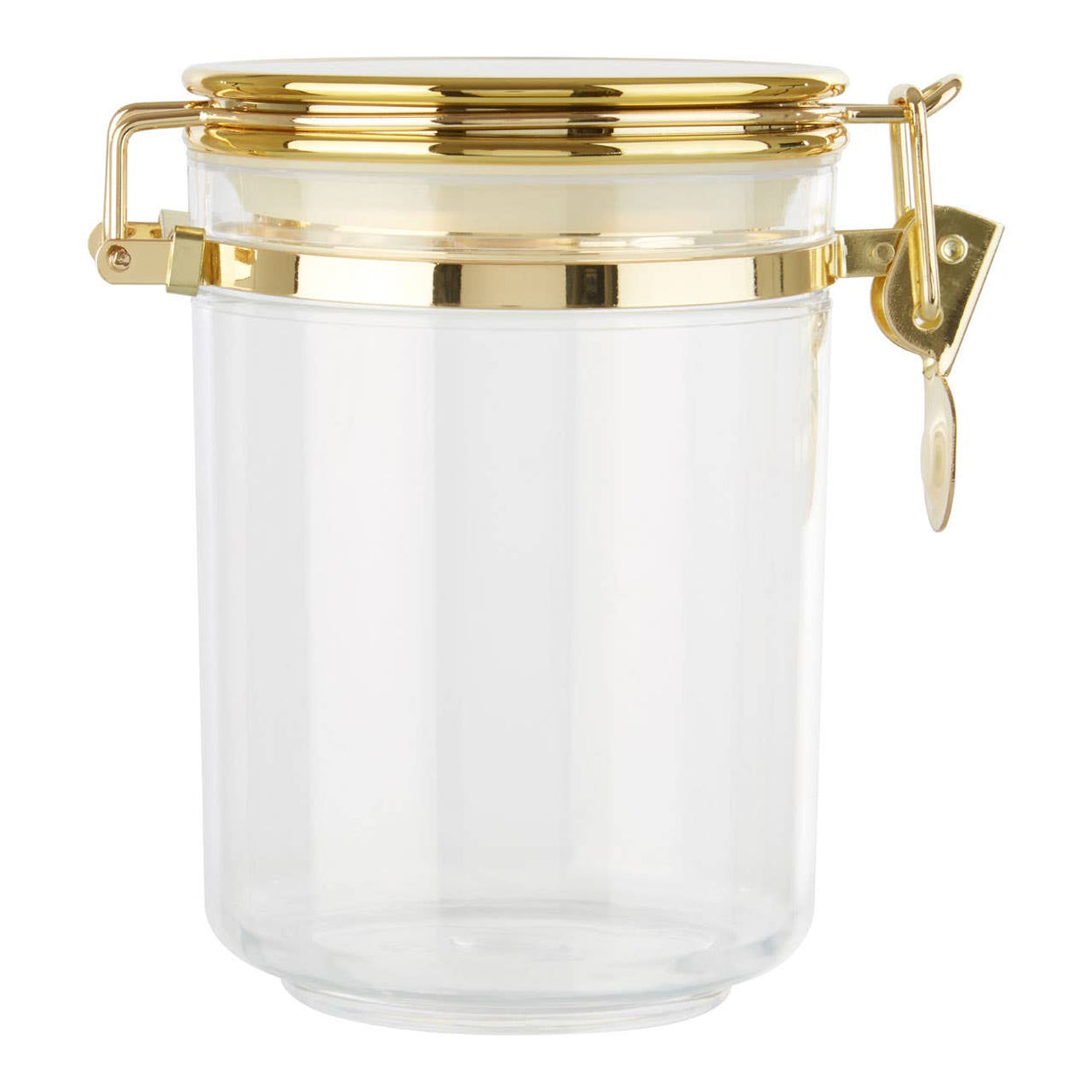 Gozo Medium Round Canister With Gold Clip