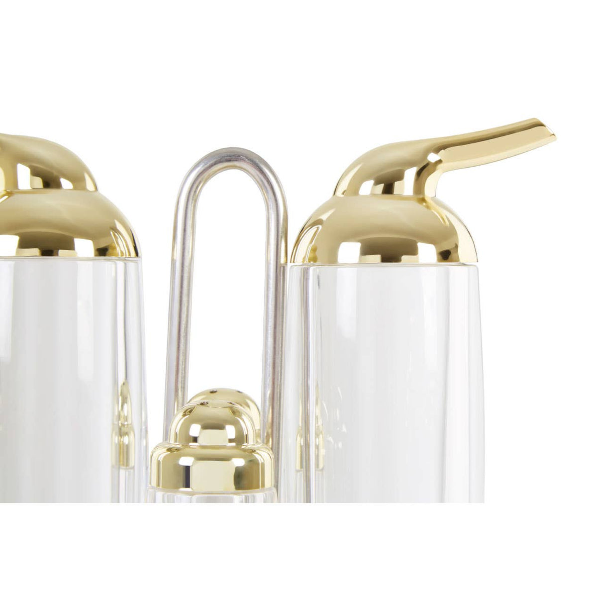 Gozo Transparent And Gold 4Pc Condiments Set