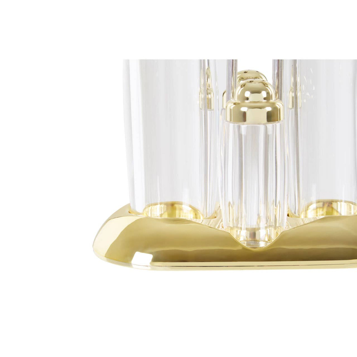 Gozo Transparent And Gold 4Pc Condiments Set