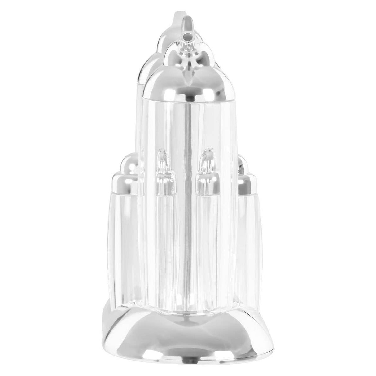 Gozo Transparent And Silver 4Pc Condiments Set