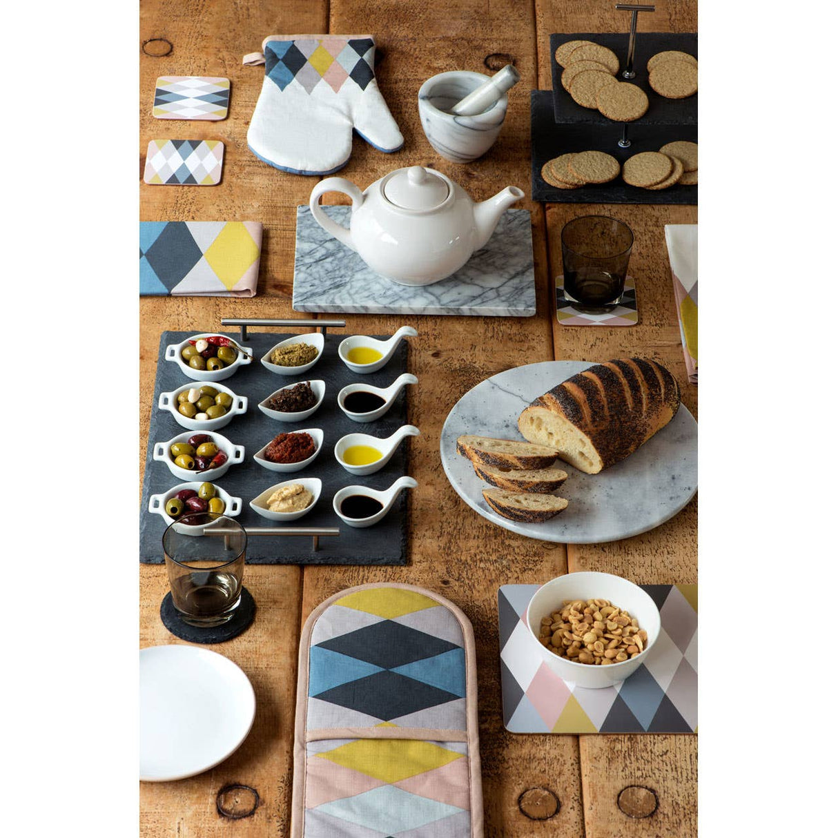 Slate 2 Tier Square Cake Stand