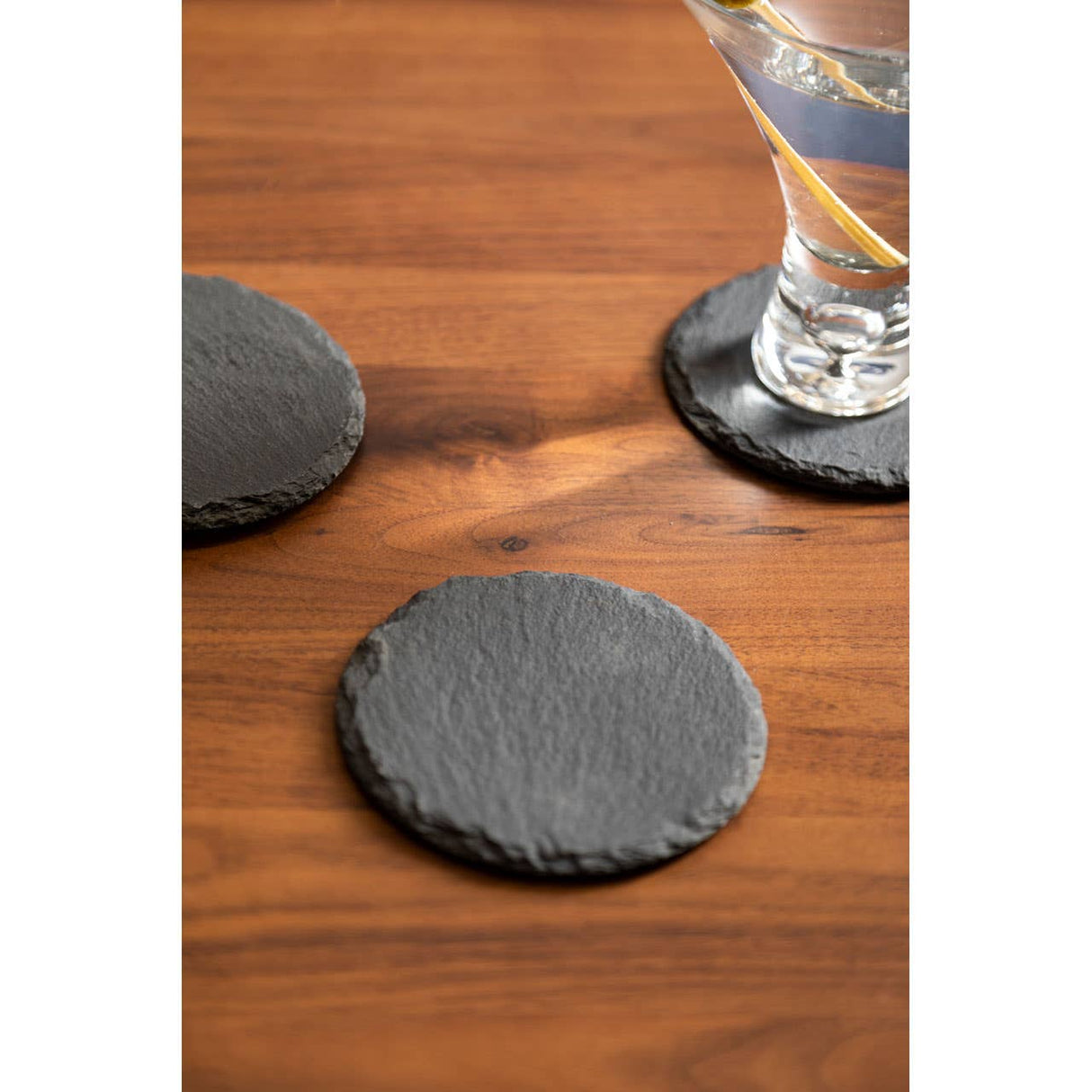 Slate Round Coasters - Set Of 4