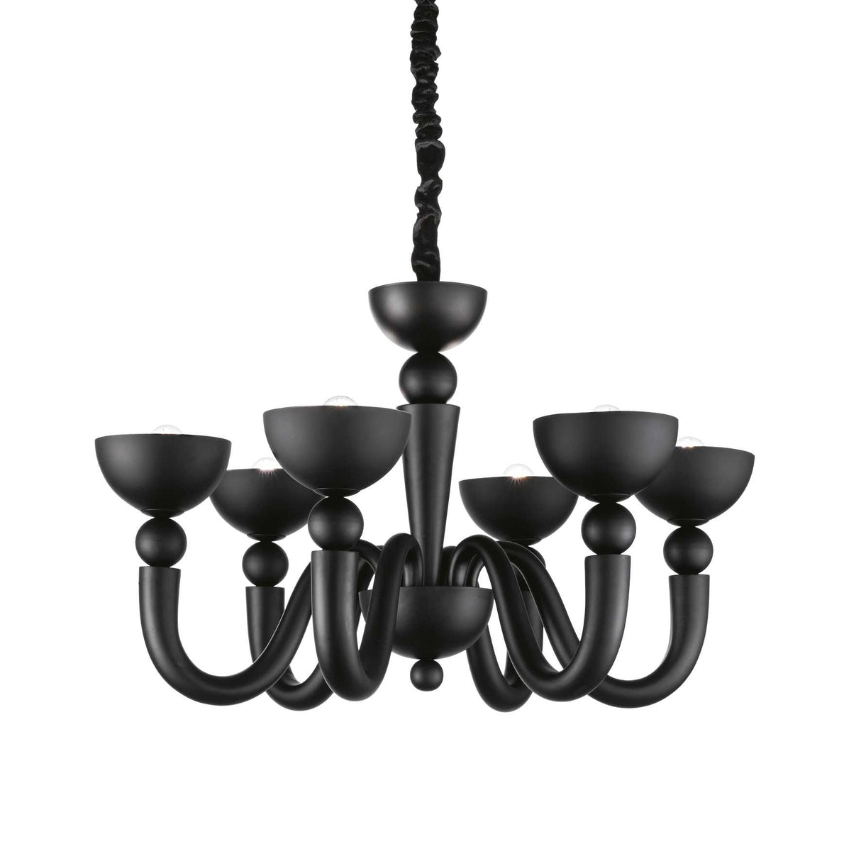Elegant Black Bon Bon 6-Light Pendant Chandelier
