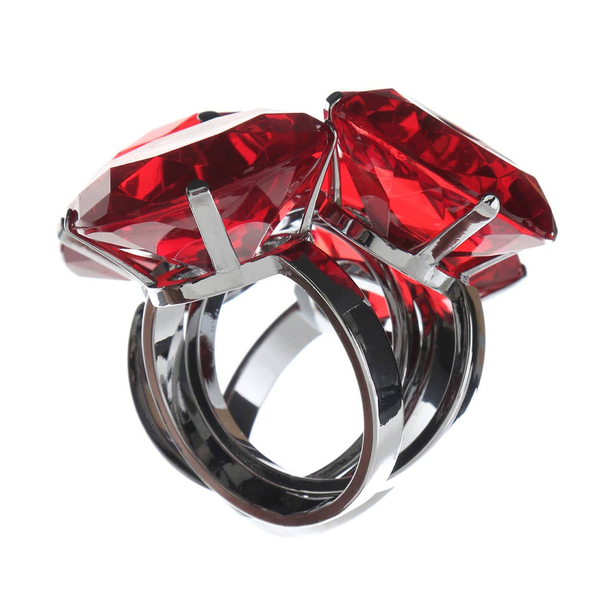 Red Diamante Napkin Rings- Set Of 4