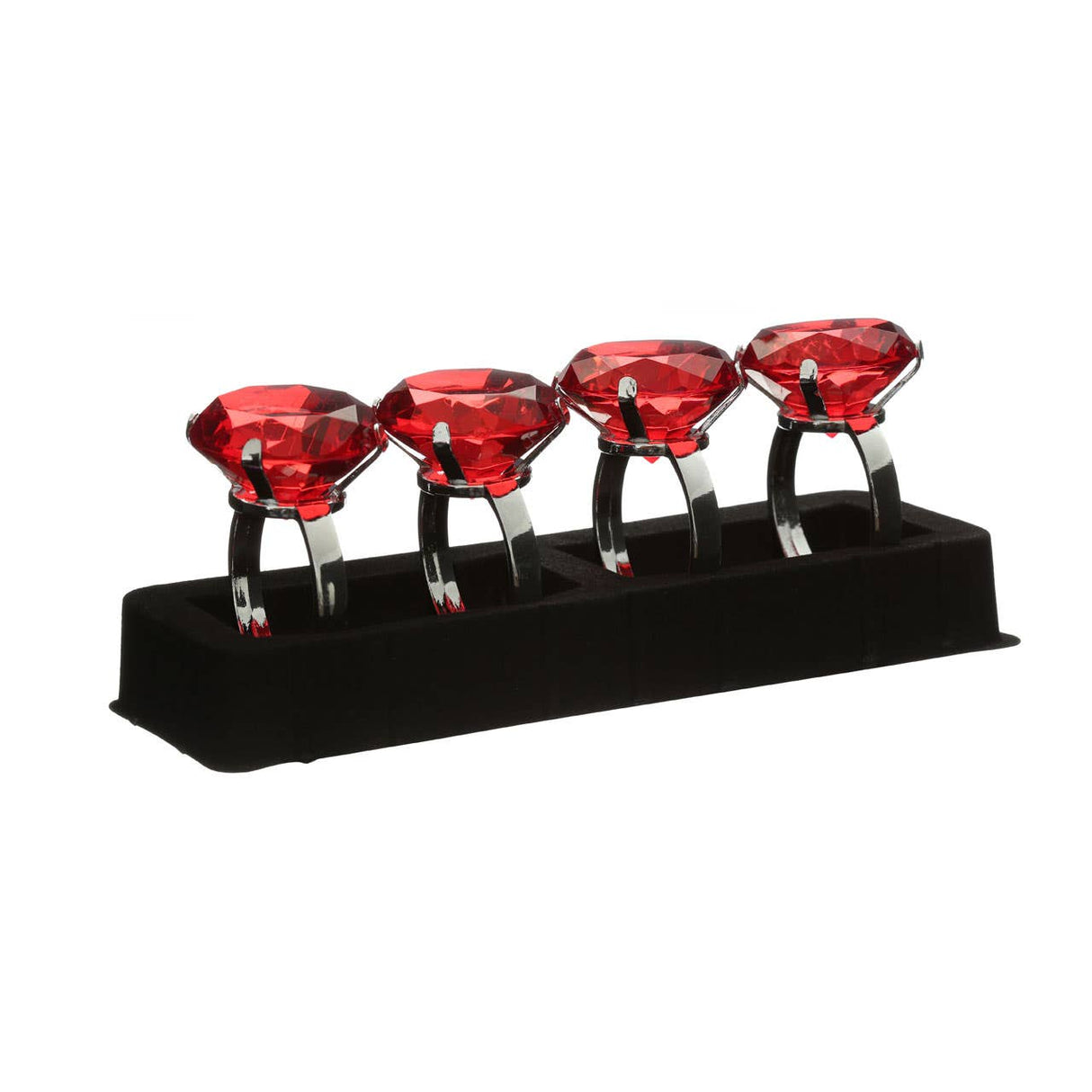 Red Diamante Napkin Rings- Set Of 4