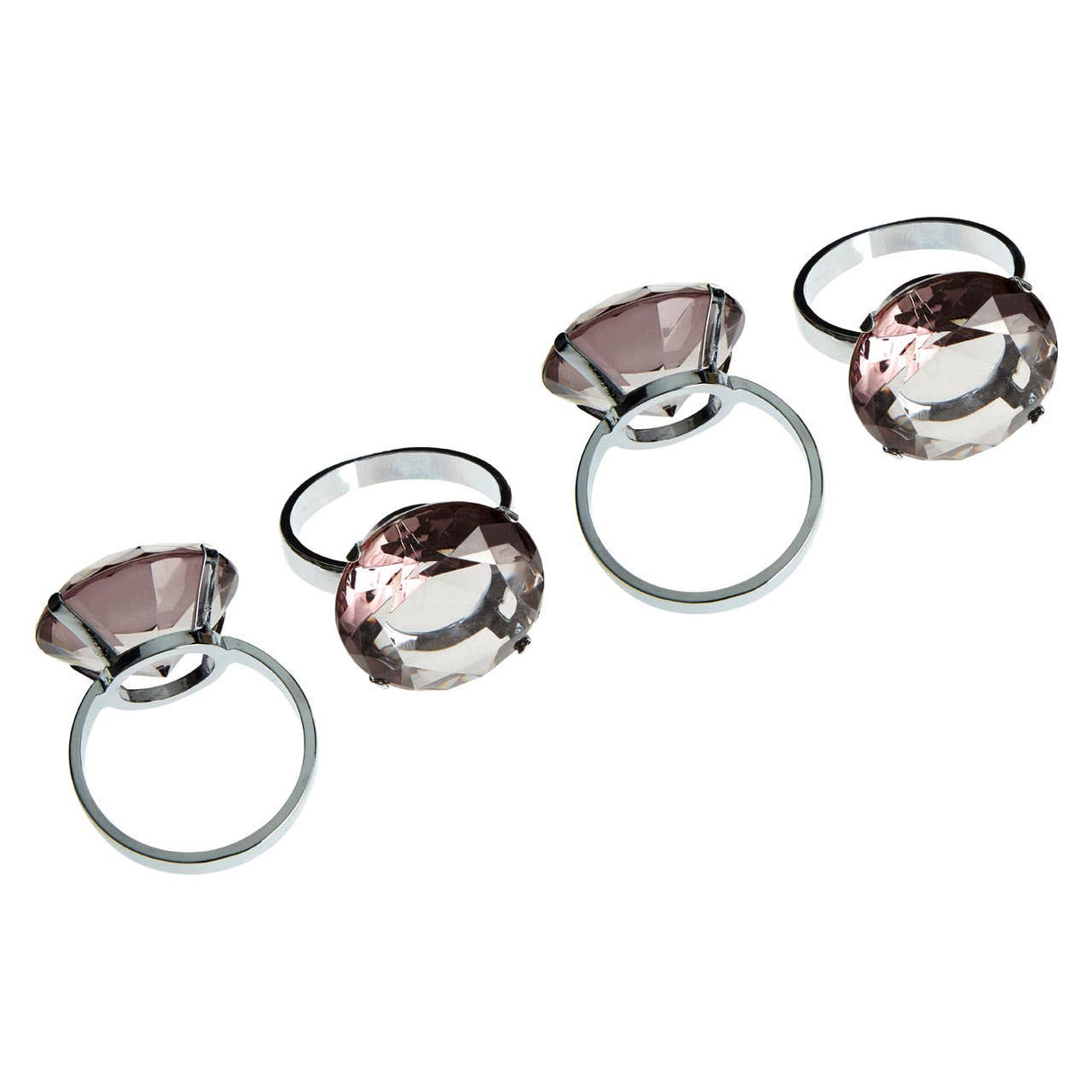 Smoke Grey Diamante Napkin Rings - Set Of 4