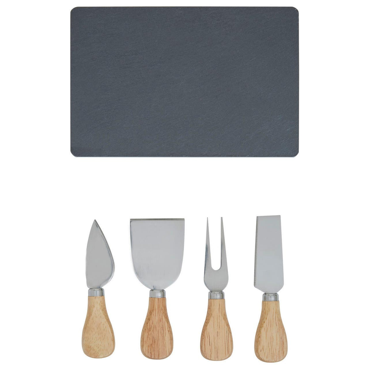 4Pc Cheese Knife With Slate Tray