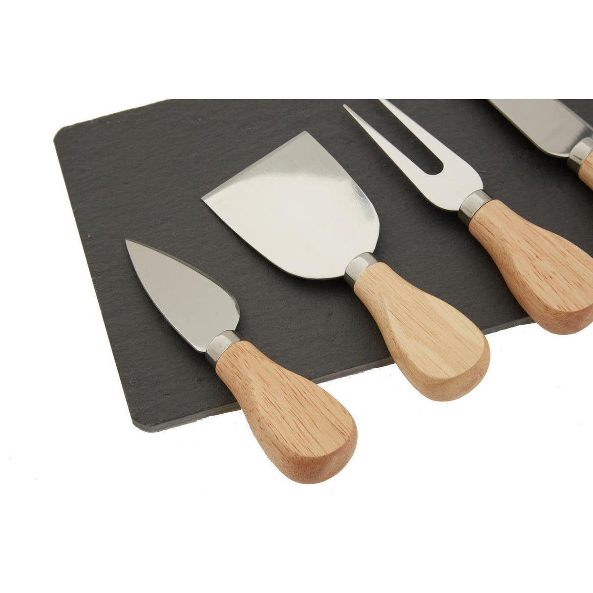 4Pc Cheese Knife With Slate Tray