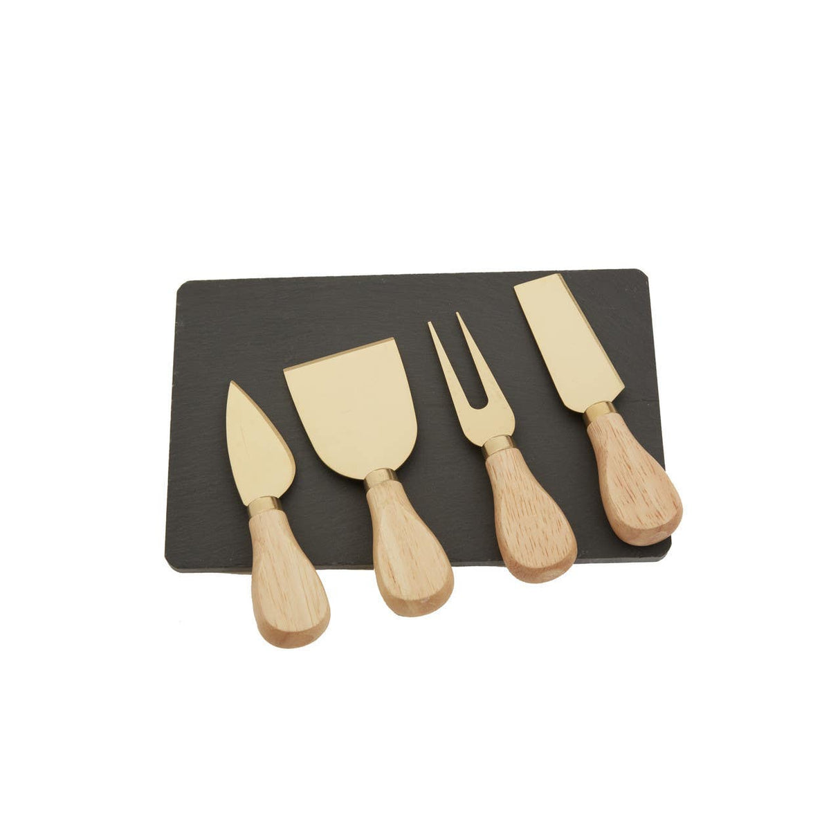 4Pc Gold Finish Cheese Knife Set
