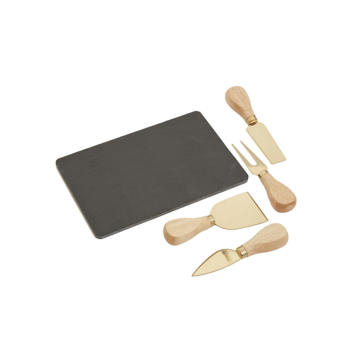 4Pc Gold Finish Cheese Knife Set