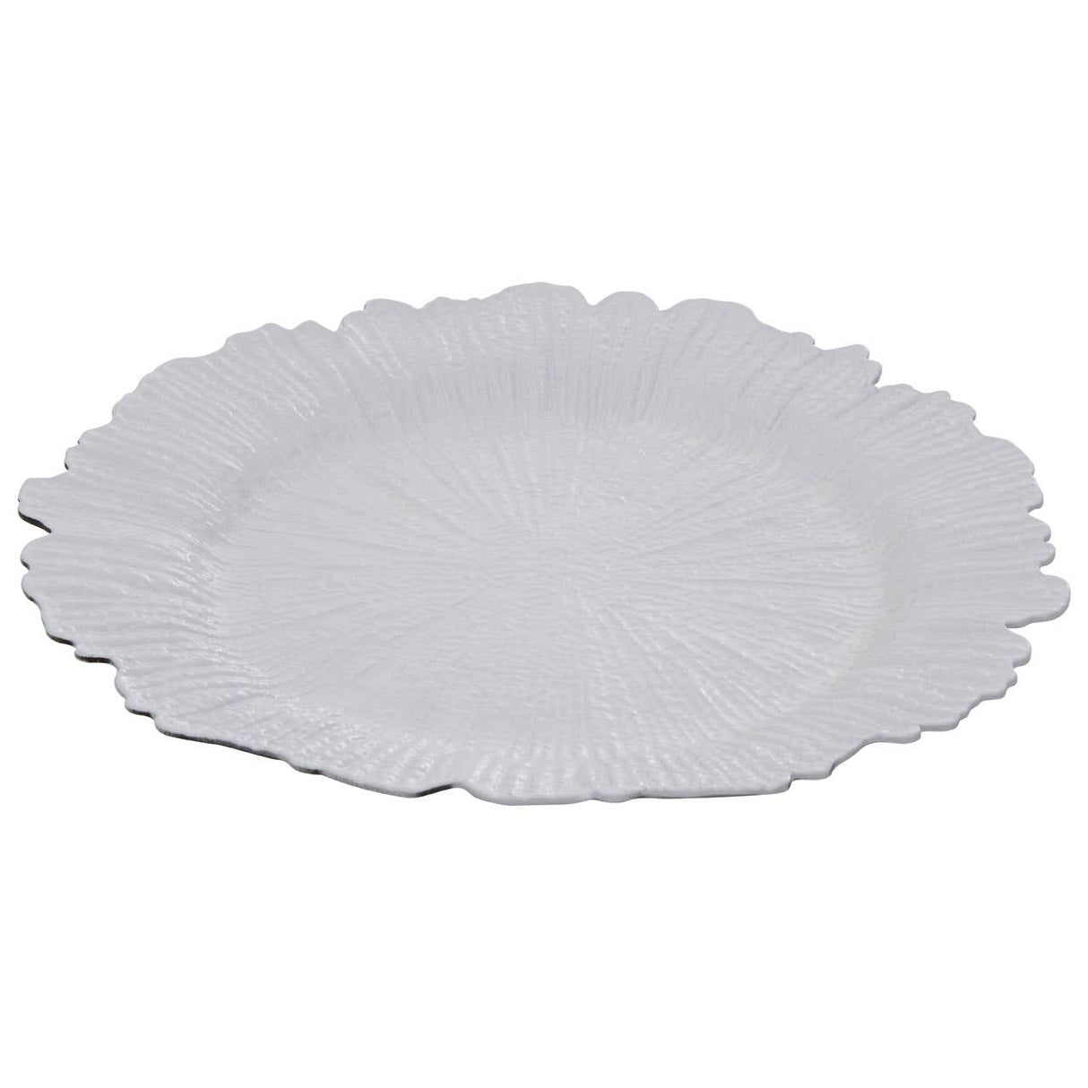 Dia 36 Pc White Finish Reef Charger Plate