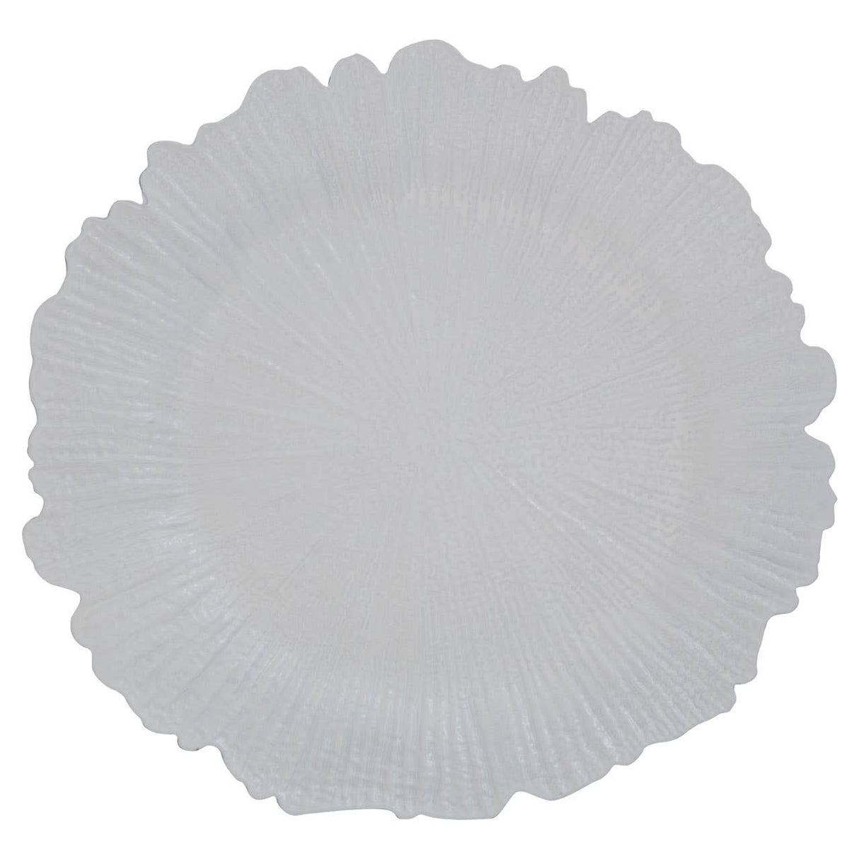 Dia 24 Pc White Finish Reef Charger Plate