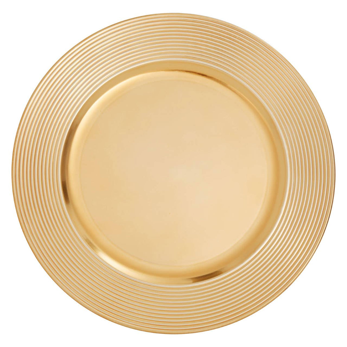 Dia Gold Finish Ribbed Charger Plate