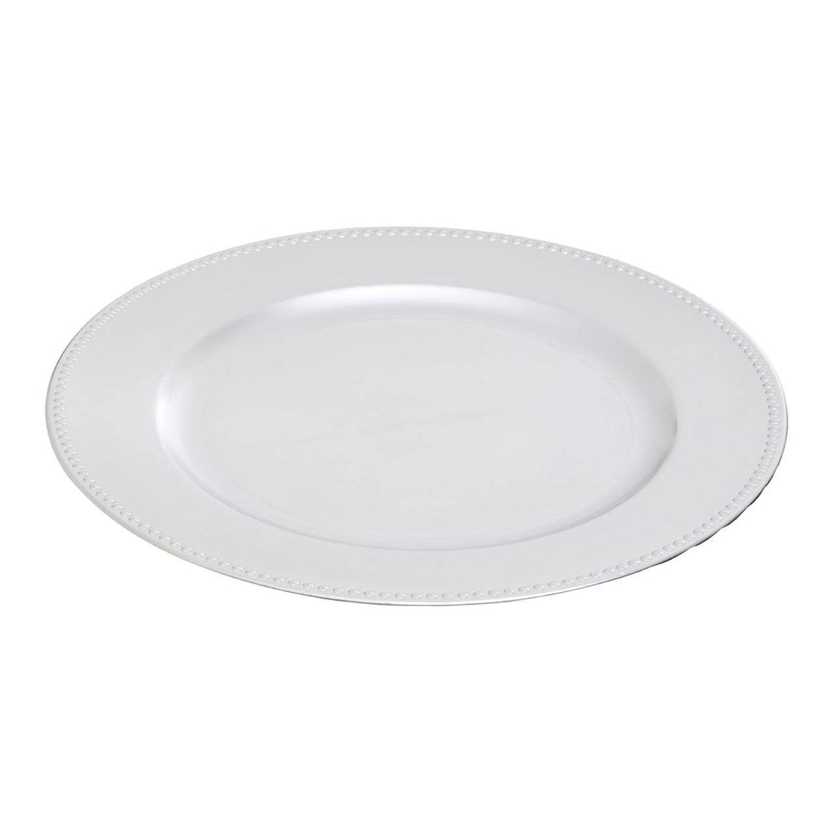 Dia 36 Pc Silver Finish Dotted Charger Plate
