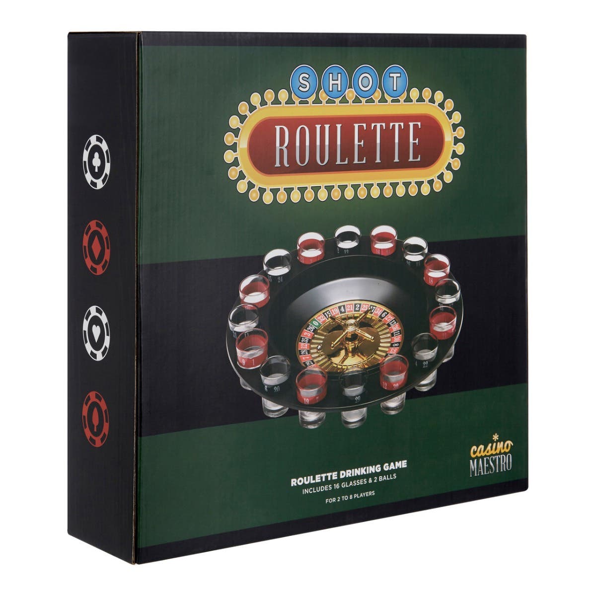Roulette 16 Shot Glasses Drinking Game