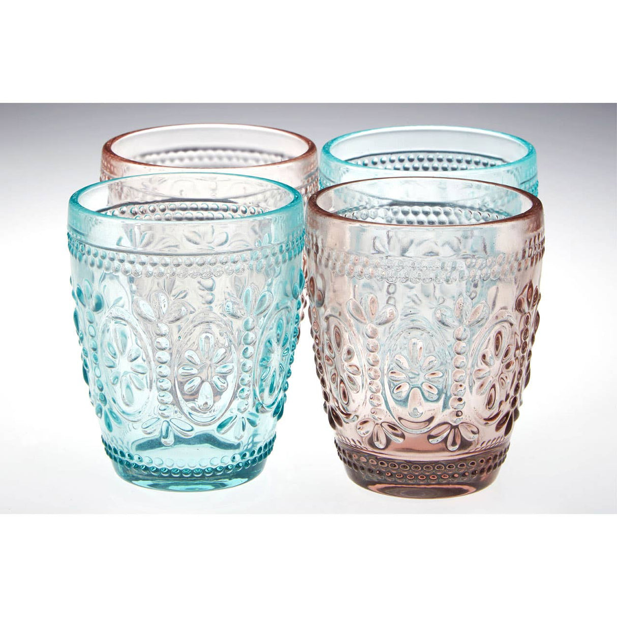 Fleur Glass Tumblers - Set Of 4