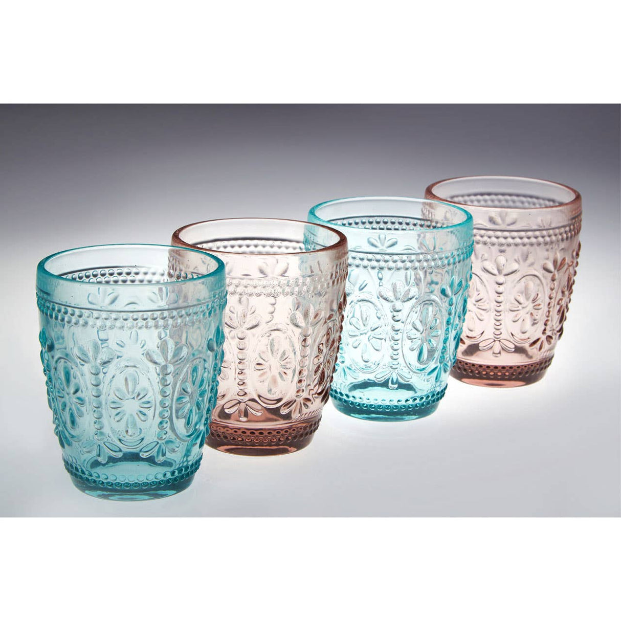 Fleur Glass Tumblers - Set Of 4