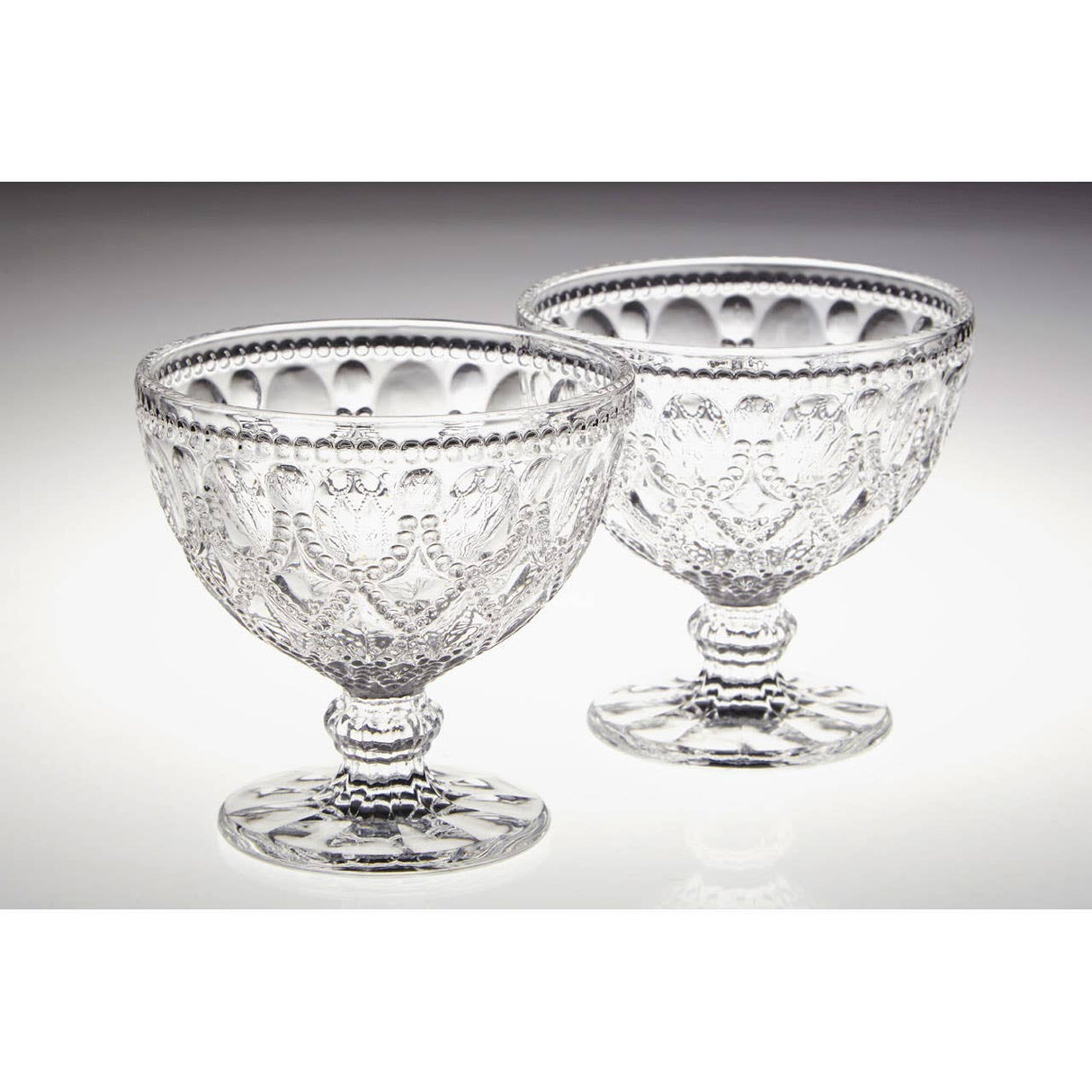 Fleur Clear Glass Sundae Dishes - Set Of 2