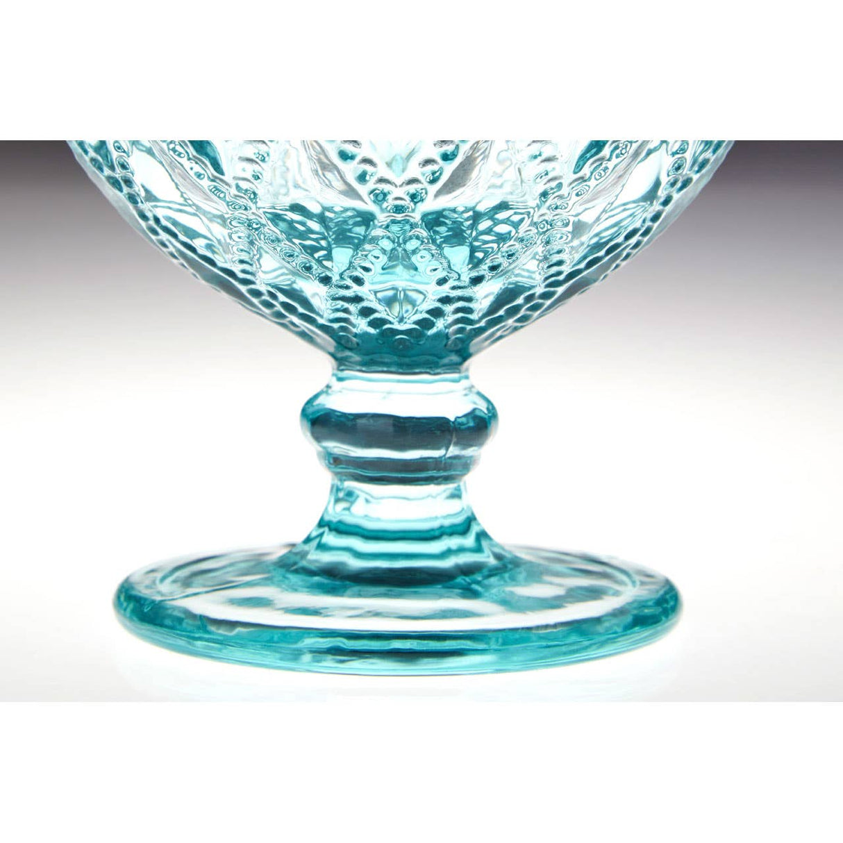 Fleur Blue Glass Sundae Dishes - Set Of 2