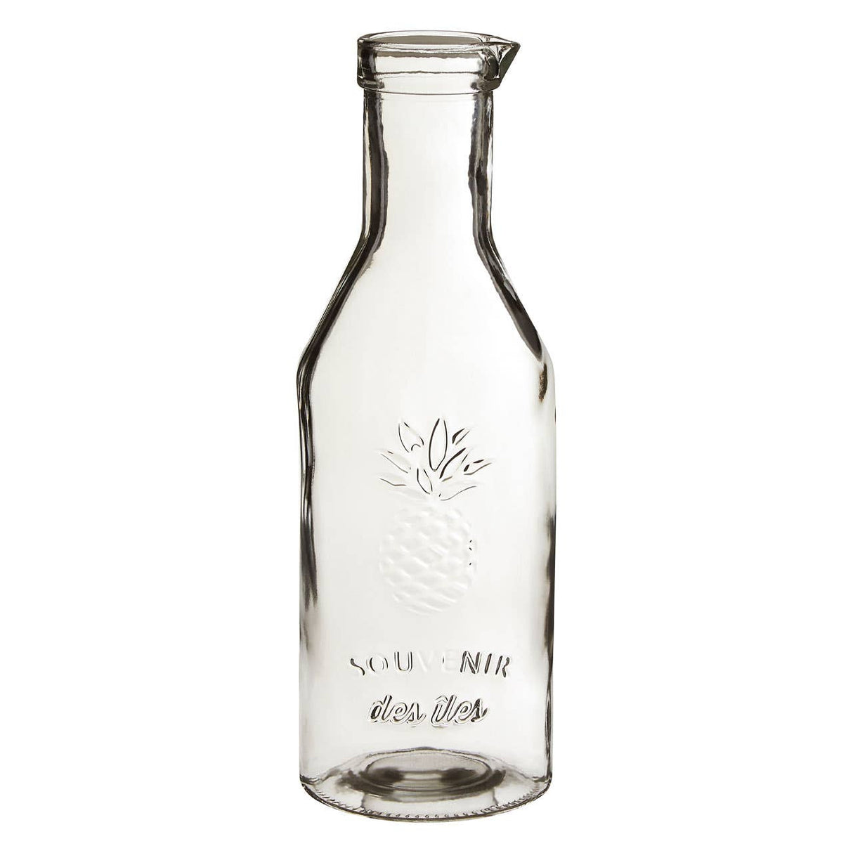 Clear Glass Embossed Pineapple Design Carafe