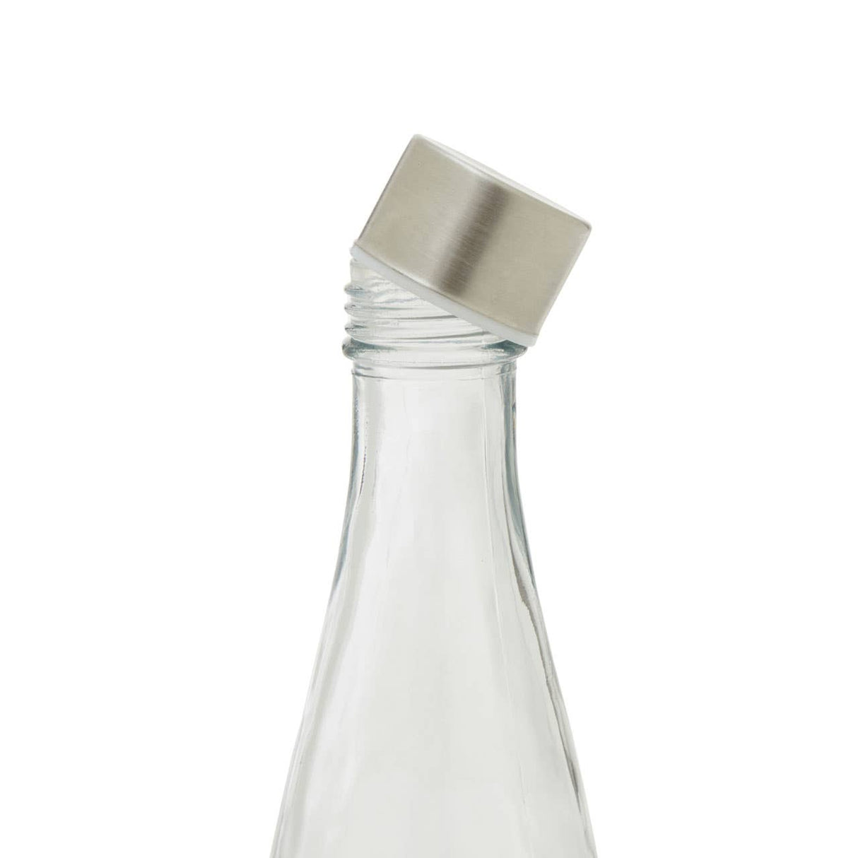 Clear Glass Bottle With Metal Lid 1.0 Ltr