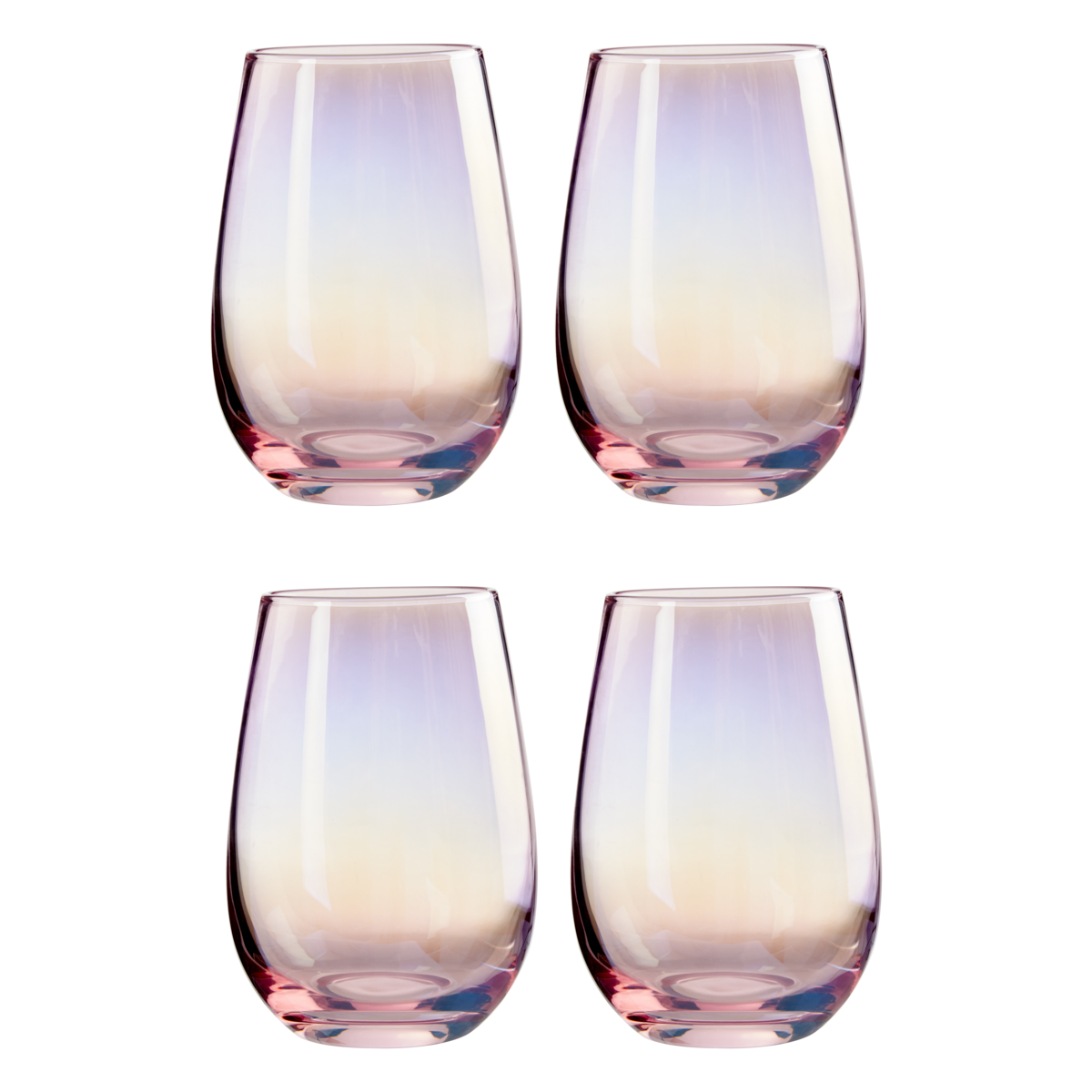 Frosted Deco Set Of 4 Hi Ball Glasses