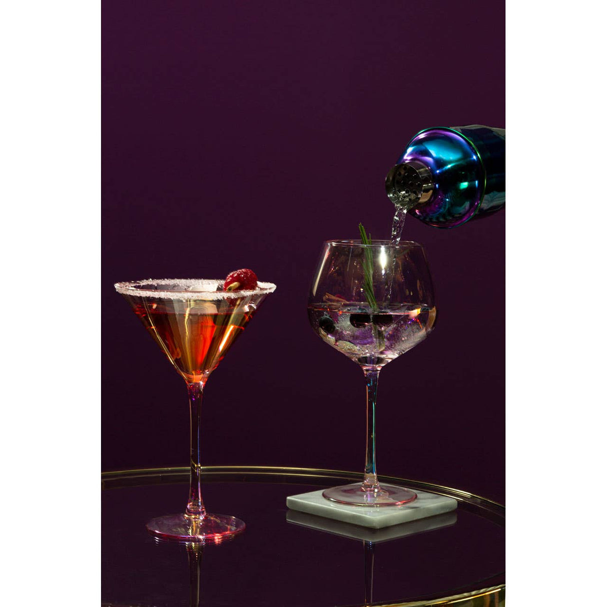 Frosted Deco Set Of 2 Gin Glasses
