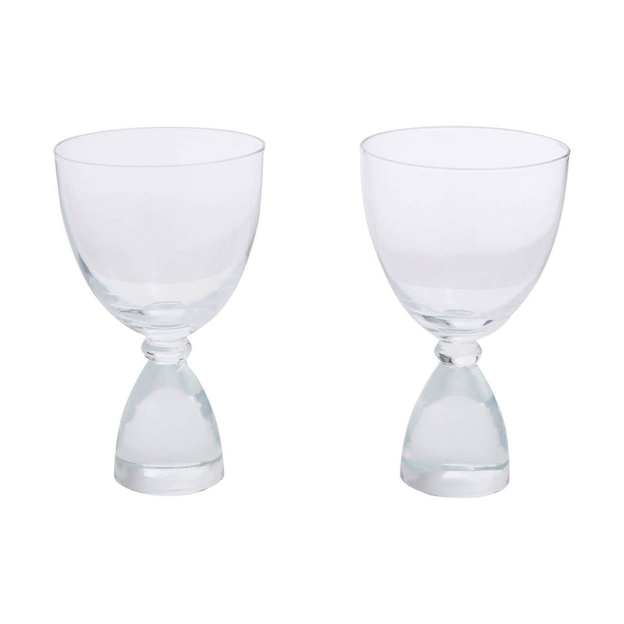 Set Of 2 Clear Thick Stem Gin Glasses