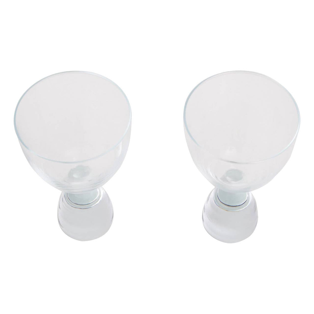 Set Of 2 Clear Thick Stem Gin Glasses