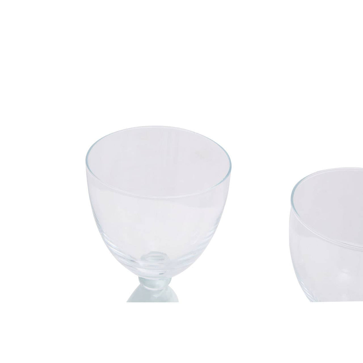 Set Of 2 Clear Thick Stem Gin Glasses