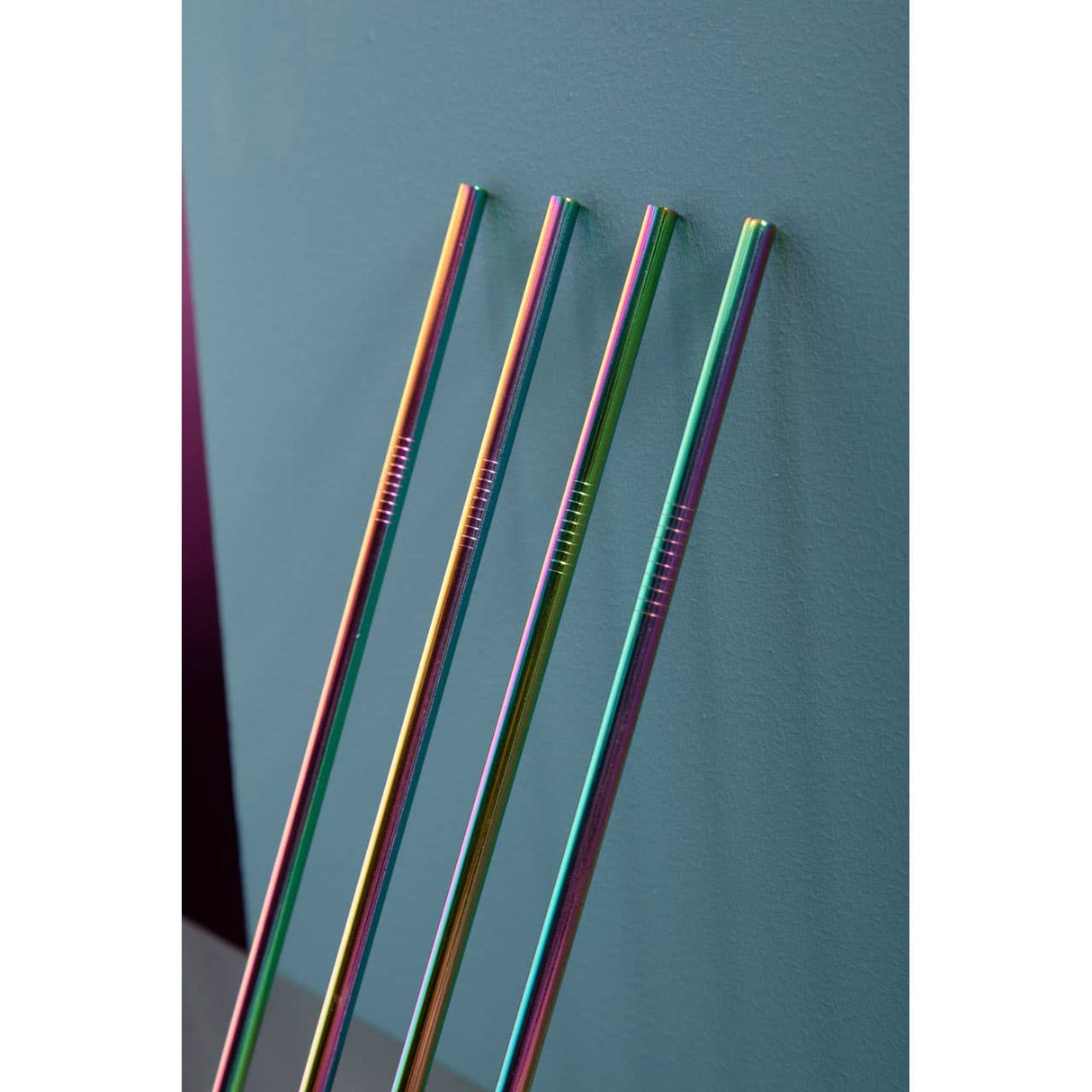 Mimo Set Of 4 Oil Slick Straight Straws