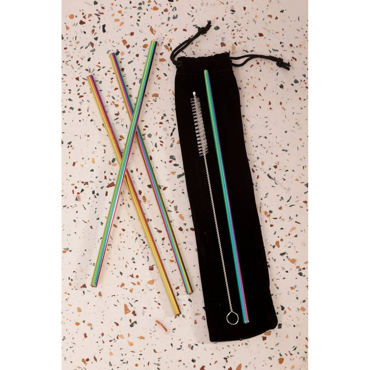 Mimo Set Of 4 Oil Slick Straight Straws