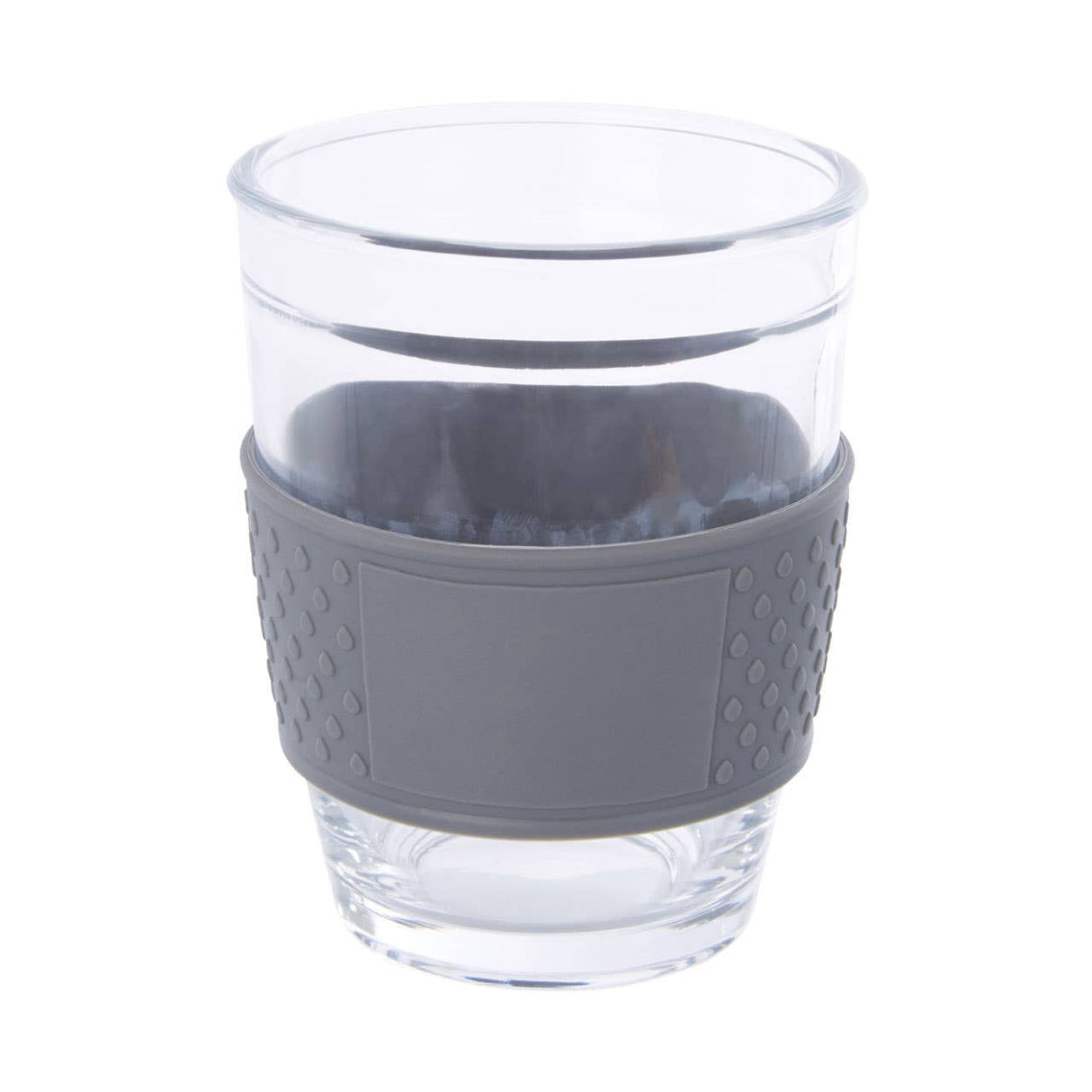 Mimo Glass Mug With Grey Silicone Band Lid