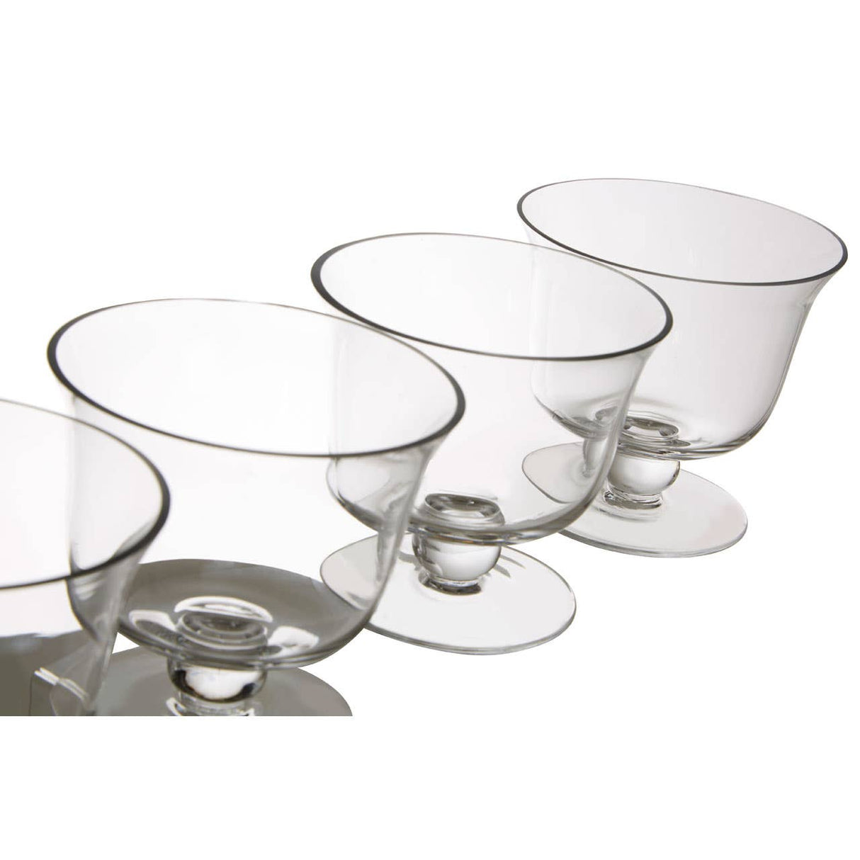Set Of 4 Clear Glass Dessert Dishes