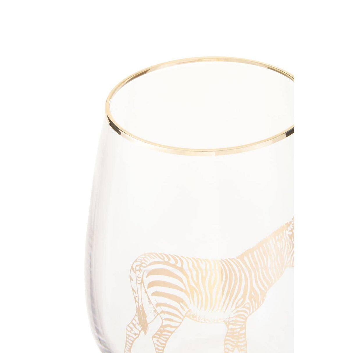 Zebra Stemless Wine Glass